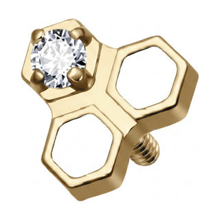 Titanium Top Honeycomb Hexagon With Stone Internally Threaded