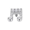Titanium Top Double Music Note With Stones Internally Threaded