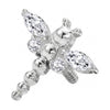 Titanium Top Dragonfly With Clear Stones Internally Threaded