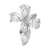 Titanium Top Pear Stone Cross Internally Threaded