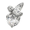 Titanium Top Round Stone Leaf Cluster Internally Threaded