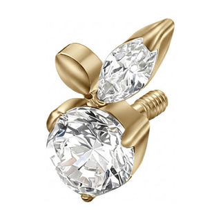 Titanium Top Round Stone Leaf Cluster Internally Threaded