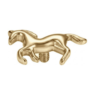 Titanium Top Galloping Horse Silhouette Internally Threaded