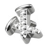 Titanium Top Nail Cross With Stones Internally Threaded