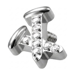 Titanium Top Nail Cross With Stones Internally Threaded