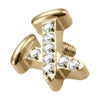 Titanium Top Nail Cross With Stones Internally Threaded
