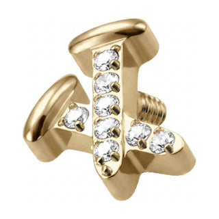 Titanium Top Nail Cross With Stones Internally Threaded
