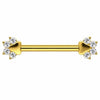 Titanium Nipple Piercing Animal Paw Print Zirconia Internally Threaded