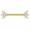 Titanium Nipple Piercing Marquise Petal Fan Internally Threaded