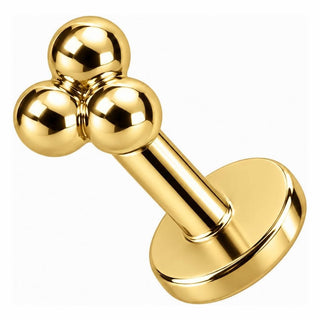 Silver 925 Labret Trinity Ball Cluster Internally Threaded