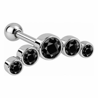 Barbell Five Stone Curved Cluster