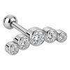 Titanium Barbell Five Stone Curved Arc
