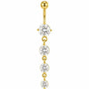 Belly Button Piercing Four Cascading Stones Drop Internally Threaded