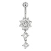 Belly Button Piercing Floral Cascade With Stones Internally Threaded