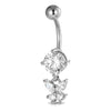 Belly Button Piercing Round Stone Butterfly Dangle Internally Threaded