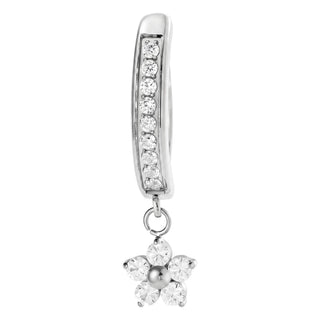 Belly Button Piercing Dangling Stone Flower Clicker