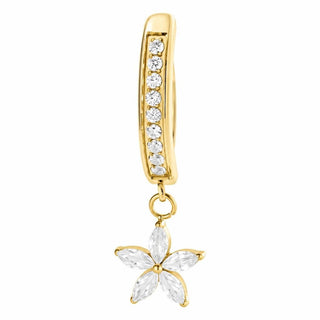 Belly Button Piercing Dangling Stone Flower Clicker Clicker